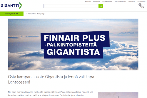 Finnairin ja Gigantin kampanja