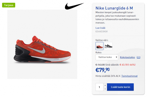 Nike Lunarglide 6 Intersportissa