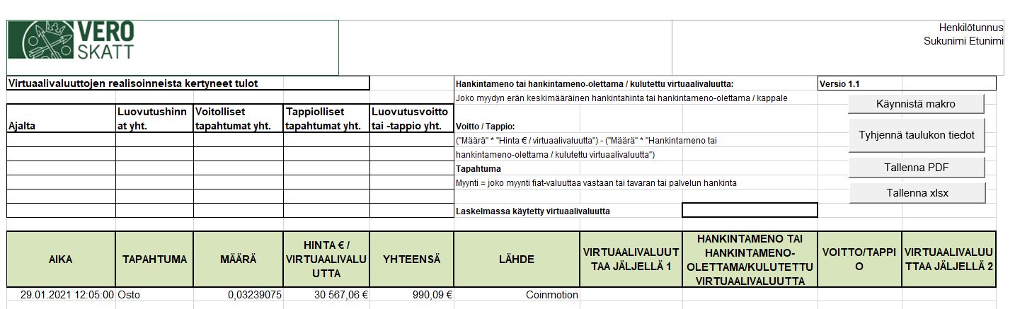 Verohallinnon FIFO-laskuri 