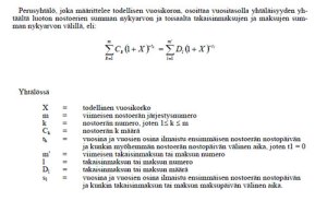 Todellisen vuosikoron laskentakaava