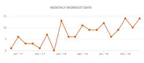 Kuukausittaiset treenikerrat