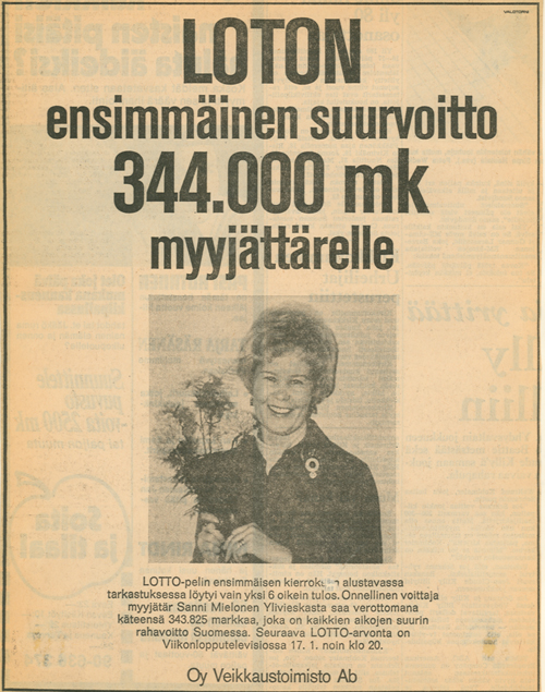 Lottovoittajan on helppo hymyillä