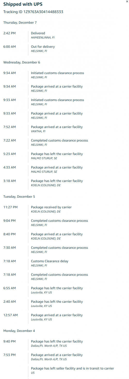 Kirja lentää (kirjaimellisesti) toiselle puolelle maailmaa