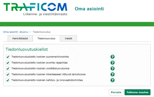 Trafin tiedonluovutuskiellot