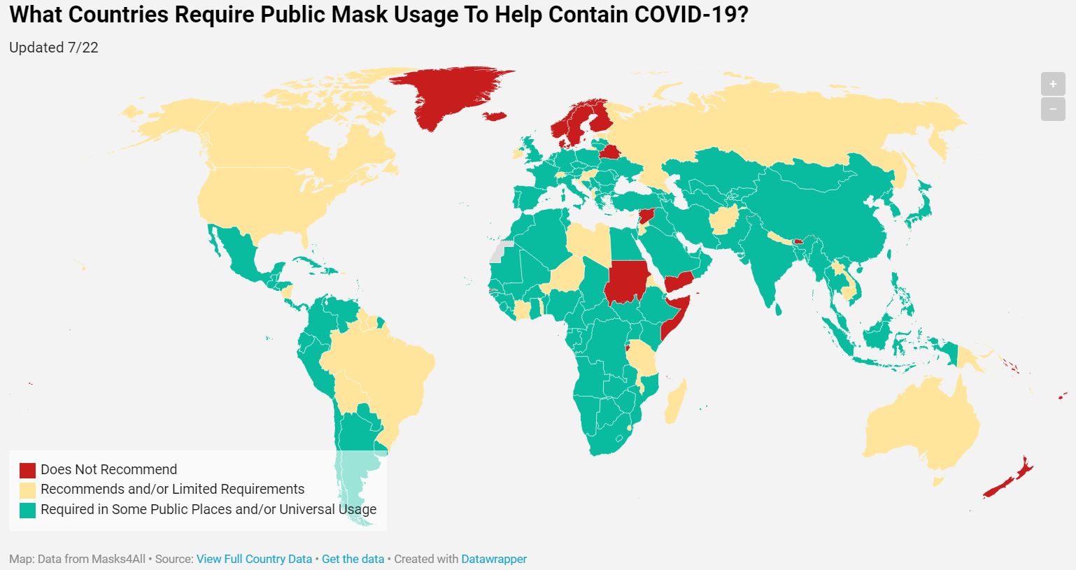 Maskien käyttöpakot maailmalla